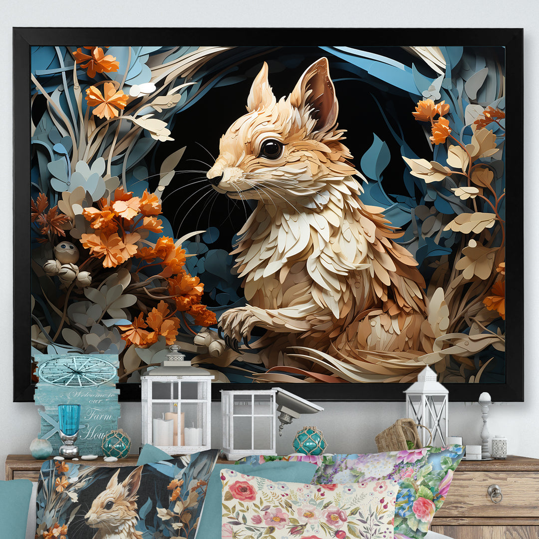 Minimalism Squirrel - Squirrel Home Decor Art