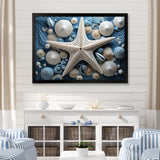 Minimalism Starfish Blue And White - Starfish Canvas Wall Art