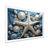 Minimalism Starfish Blue And White - Starfish Canvas Wall Art