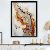 Beige And Orange Minimalism Stone Geode - Landscapes Canvas Wall Art