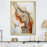 Beige And Orange Minimalism Stone Geode - Landscapes Canvas Wall Art