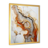 Beige And Orange Minimalism Stone Geode - Landscapes Canvas Wall Art