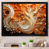 Abstract Coffee Fluid Flames - Abstract Canvas Wall Art