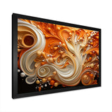 Abstract Coffee Fluid Flames - Abstract Canvas Wall Art