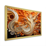 Abstract Coffee Fluid Flames - Abstract Canvas Wall Art