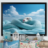 Cyan Snake Serpentine Sky - Snake Wall Decor