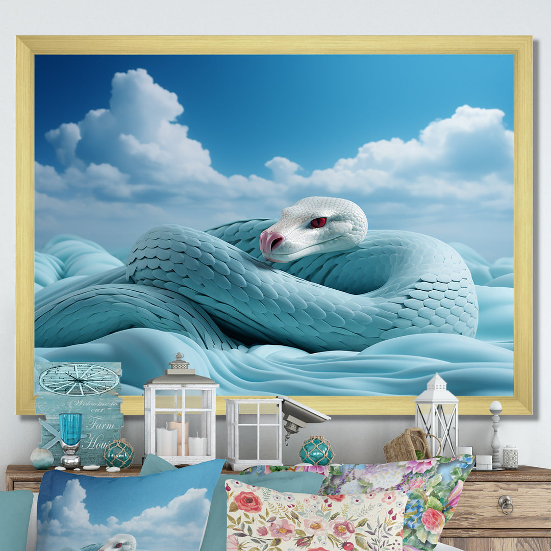 Cyan Snake Serpentine Sky - Snake Wall Decor