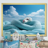 Cyan Snake Serpentine Sky - Snake Wall Decor