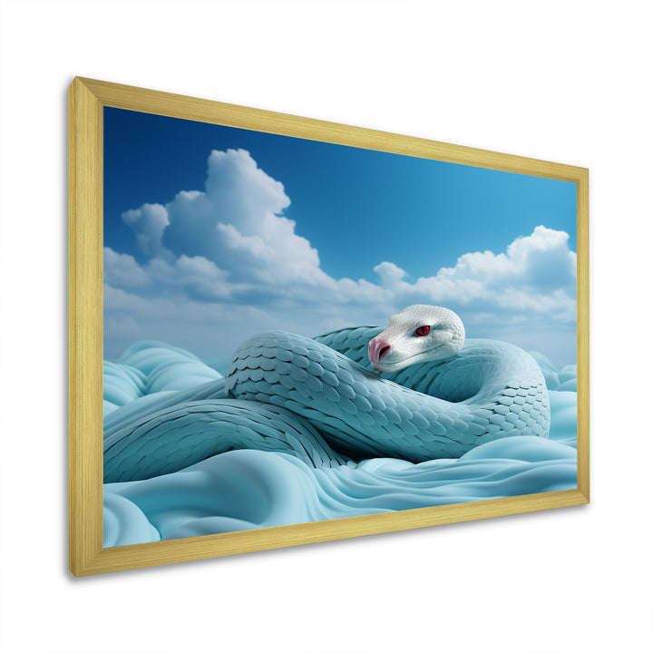 Cyan Snake Serpentine Sky - Snake Wall Decor