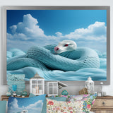 Cyan Snake Serpentine Sky - Snake Wall Decor