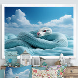 Cyan Snake Serpentine Sky - Snake Wall Decor