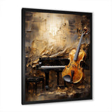 Vintage Violin And Piano Harmony - Music Canvas Wall Art