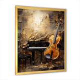 Vintage Violin And Piano Harmony - Music Canvas Wall Art