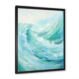 Teal Storm And Wave Expression II - Coastal Canvas Wall Art