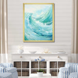 Teal Storm And Wave Expression II - Coastal Canvas Wall Art