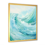 Teal Storm And Wave Expression II - Coastal Canvas Wall Art