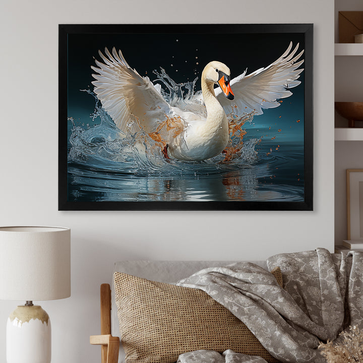 Saw Elegance In Motion - White Swans Wall Art