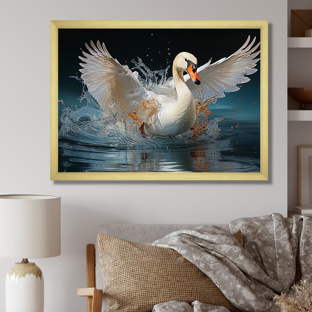 Saw Elegance In Motion - White Swans Wall Art