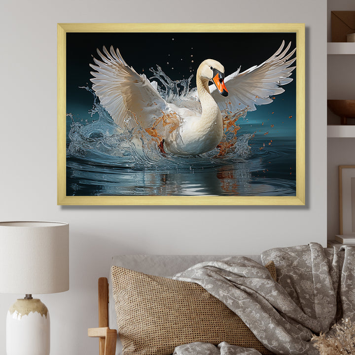 Saw Elegance In Motion - White Swans Wall Art
