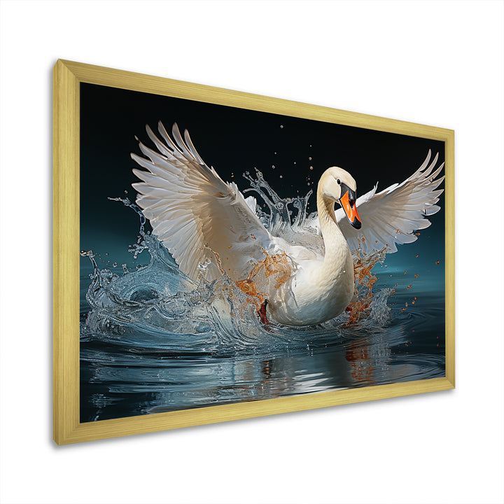 Saw Elegance In Motion - White Swans Wall Art