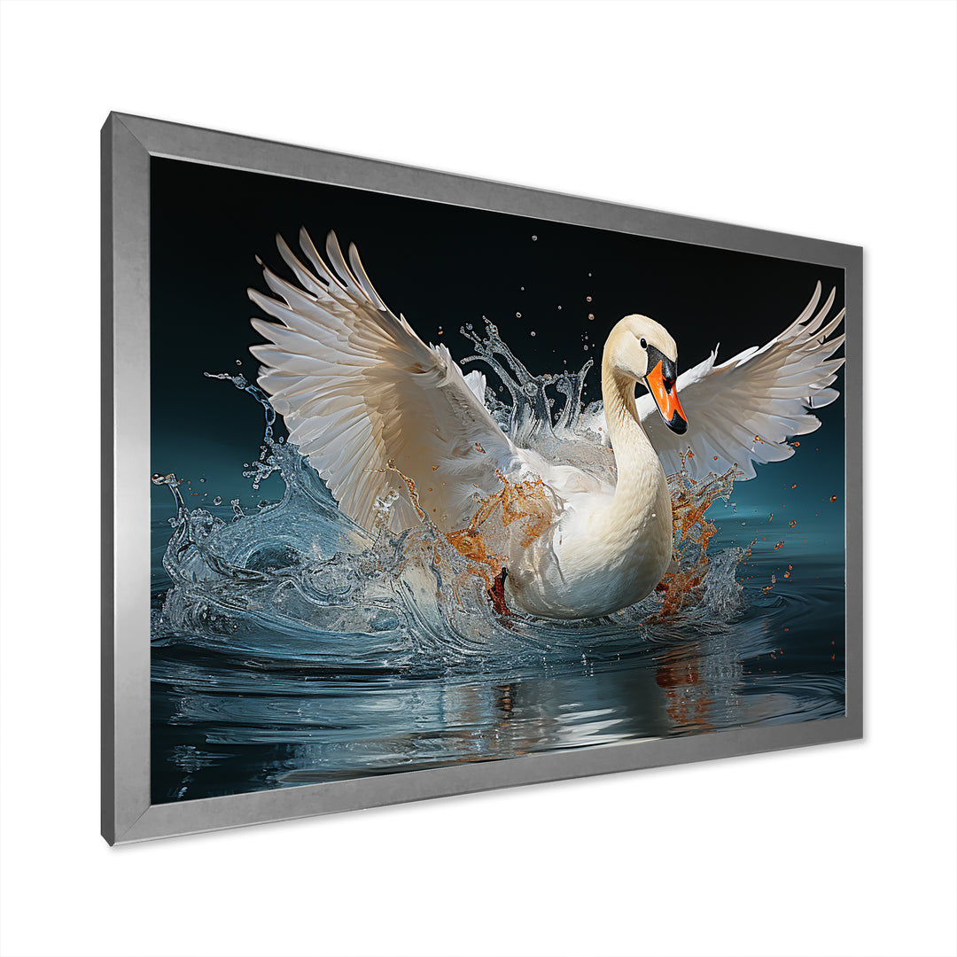 Saw Elegance In Motion - White Swans Wall Art