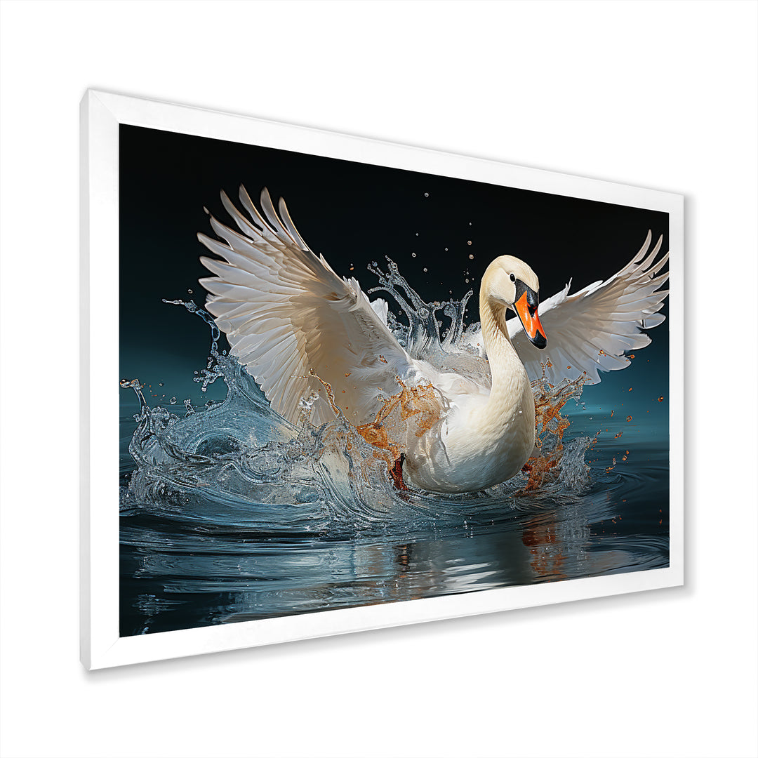 Saw Elegance In Motion - White Swans Wall Art