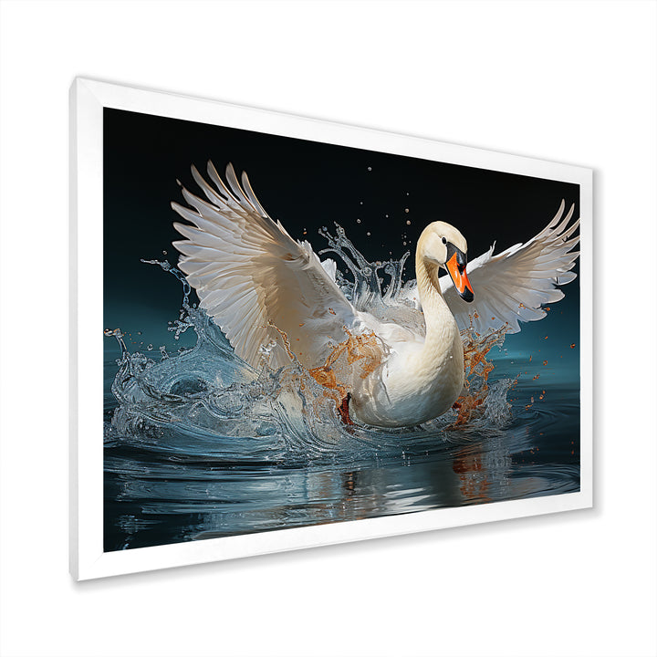 Saw Elegance In Motion - White Swans Wall Art