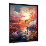 Graceful Mirage Swans - Swans Large Canvas Wall Art