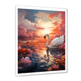 Graceful Mirage Swans - Swans Large Canvas Wall Art