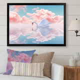 Graceful Mirage Sawn Clouds - Swans Living Room Wall Art