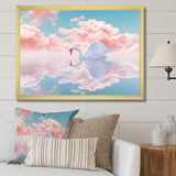 Graceful Mirage Sawn Clouds - Swans Living Room Wall Art