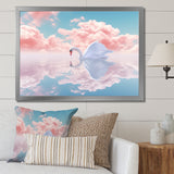 Graceful Mirage Sawn Clouds - Swans Living Room Wall Art