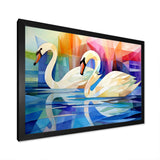 Cubic Swan Sonata Melody - Purple Swans Wall Art