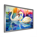 Cubic Swan Sonata Melody - Purple Swans Wall Art