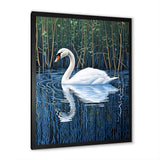 Swans Reflection By The River - Swans Canvas Wall Art