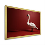 Swans Solitude In Red And White - Red Swans Wall Art