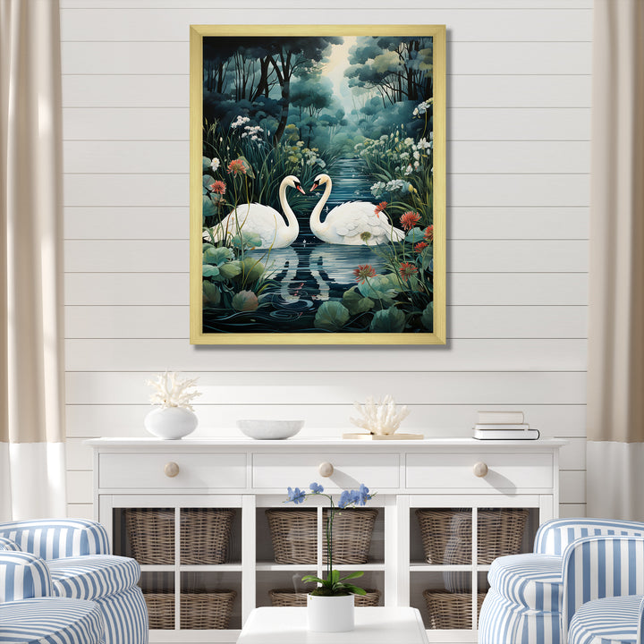 Swans Eternal Love - Swans Living Room Wall Art