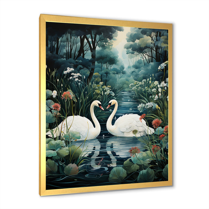 Swans Eternal Love - Swans Living Room Wall Art