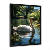 Swans Refuge In Tropical Lake - Swans Canvas Wall Art