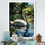 Swans Refuge In Tropical Lake - Swans Canvas Wall Art