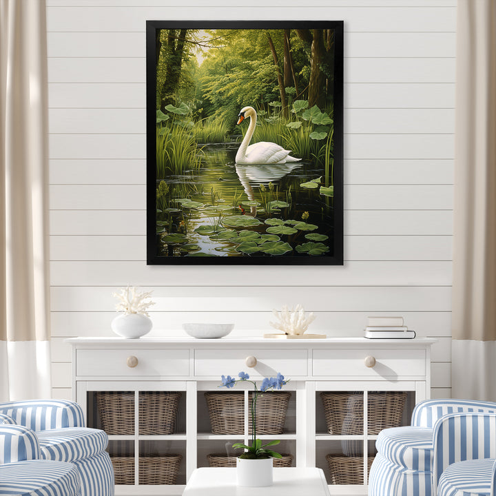 Swans Refuge By The Lake - Swans Wall Decor