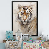 Minimalism Beige Tiger III - Animals Canvas Wall Art