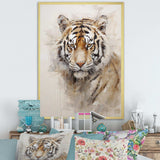 Minimalism Beige Tiger III - Animals Canvas Wall Art