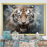 Minimalism Dark Tiger - Animals Canvas Wall Art