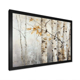 Silver And Beige Birch Wood Beauty I - Floral Canvas Wall Art