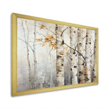 Silver And Beige Birch Wood Beauty I - Floral Canvas Wall Art