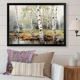 Green Birch Wood Beauty I - Floral Canvas Wall Art