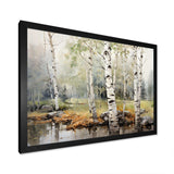 Green Birch Wood Beauty I - Floral Canvas Wall Art