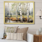 Green Birch Wood Beauty I - Floral Canvas Wall Art