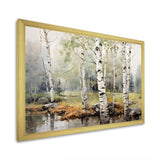 Green Birch Wood Beauty I - Floral Canvas Wall Art